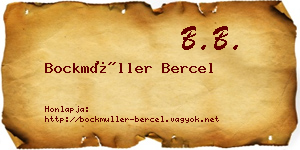 Bockmüller Bercel névjegykártya